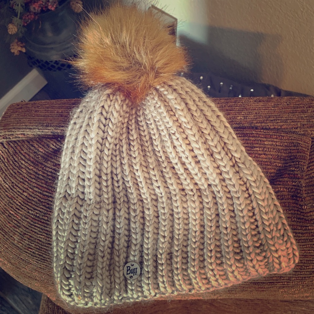 Adorable BUFF fuzzy stocking cap
